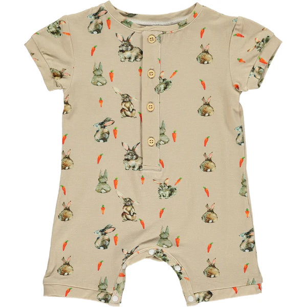 Spring Bunnies and Carrots Short Romper