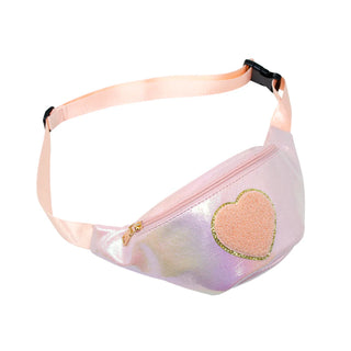 Shiny Heart Patch Sling Bag (Assorted Colors)