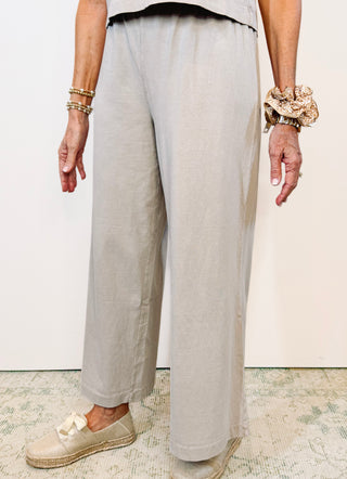 Scout Jersey Crop Flare Pant - Stone Gray