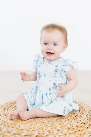 Texas Bluebonnets Short Sleeve Flutter Twirl Bodysuit