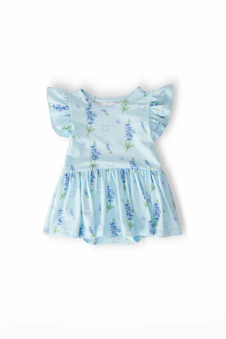 Texas Bluebonnets Short Sleeve Flutter Twirl Bodysuit