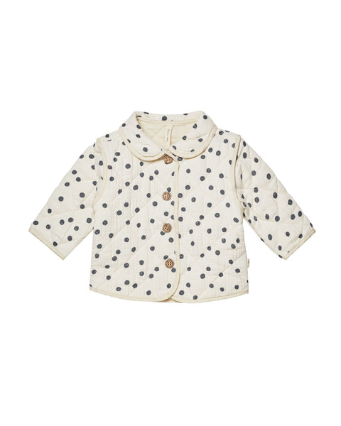 Quilted Jacket- Navy Dot