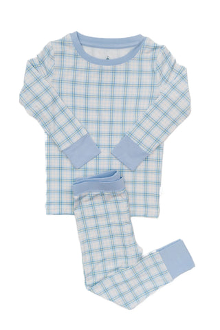 Blue Plaid 2-Piece Pajamas