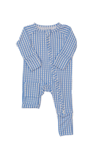 Sleep Romper - Blue Gingham
