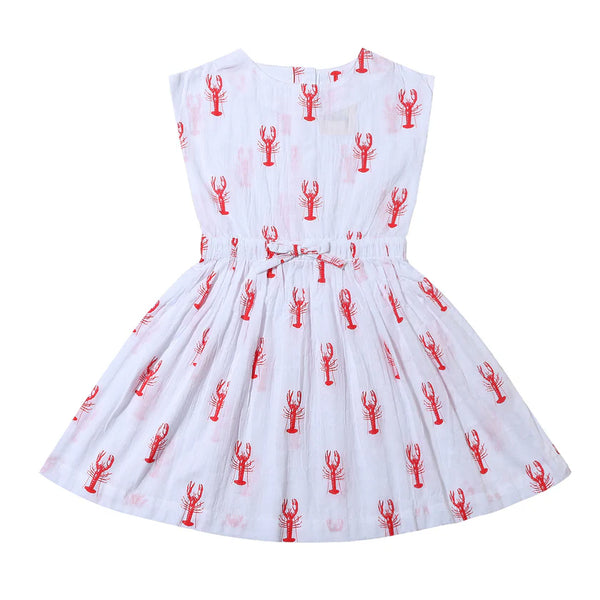 Saylor Dress in Nautical Lobsters