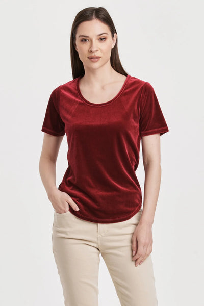 Aimee Scoop Neck Velvet Top