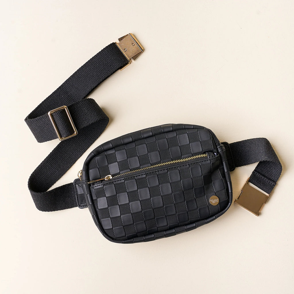 Urban Check Belt Bag- Black