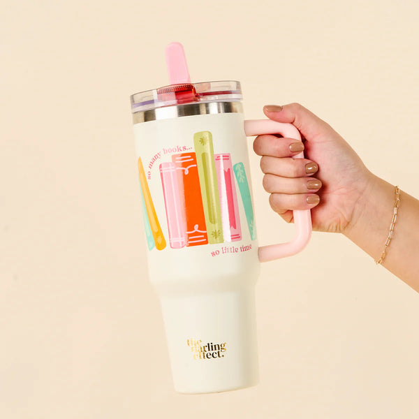 40 oz Lifestyle Flip Straw Tumbler - So Many Books
