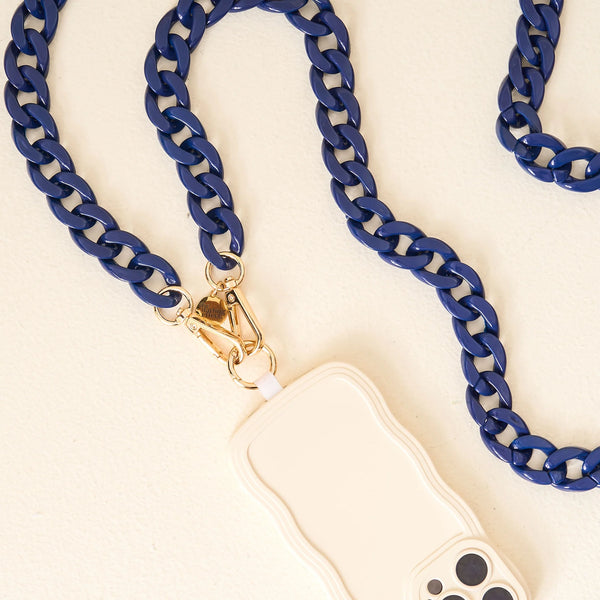 Hold the phone crossbody chain-Navy