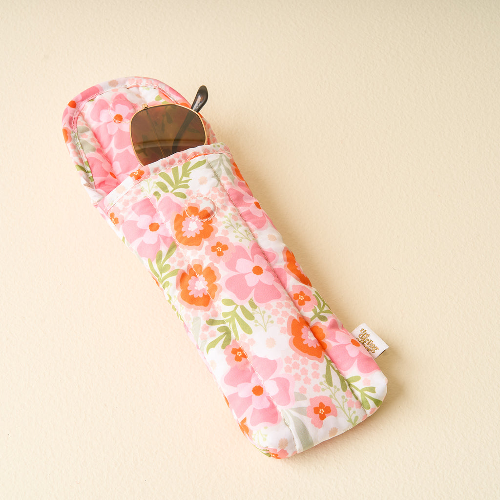 Pink Orange Beyond Blooms Sunglasses Case