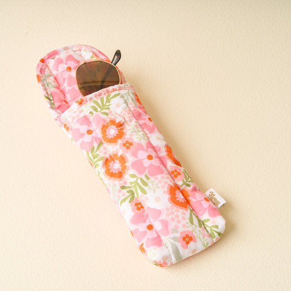 Pink Orange Beyond Blooms Sunglasses Case