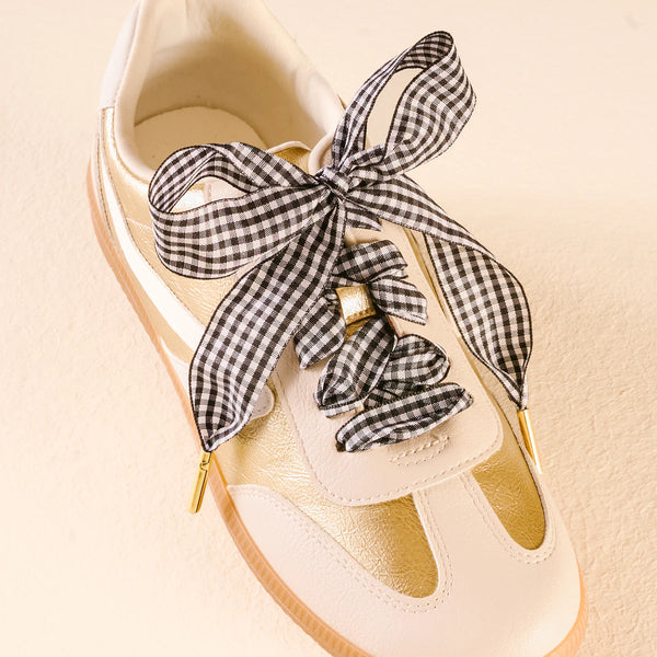 Shoelaces - Gingham Black