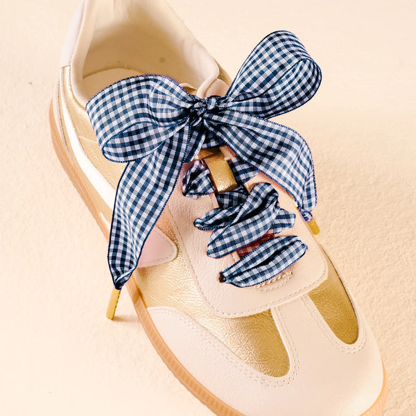 Shoelaces - Gingham Navy