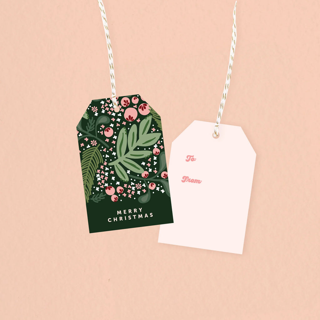 Holiday Gift Tag Set - Jolly Sprig Green