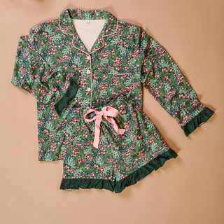 Sweet Dreams Pajama Shorts Set in Jolly Sprig
