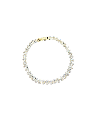 Oval CZ Tennis Bracelet, Water Resistant (Gold or Silver)
