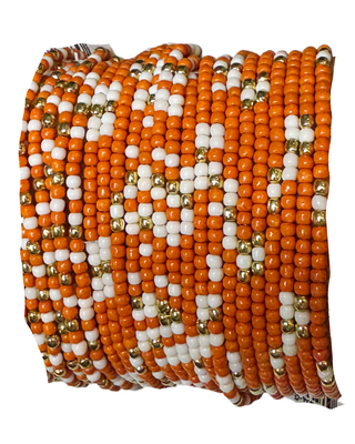 2mm Stretch Seed Bead Bracelets with Gold Bead Accents