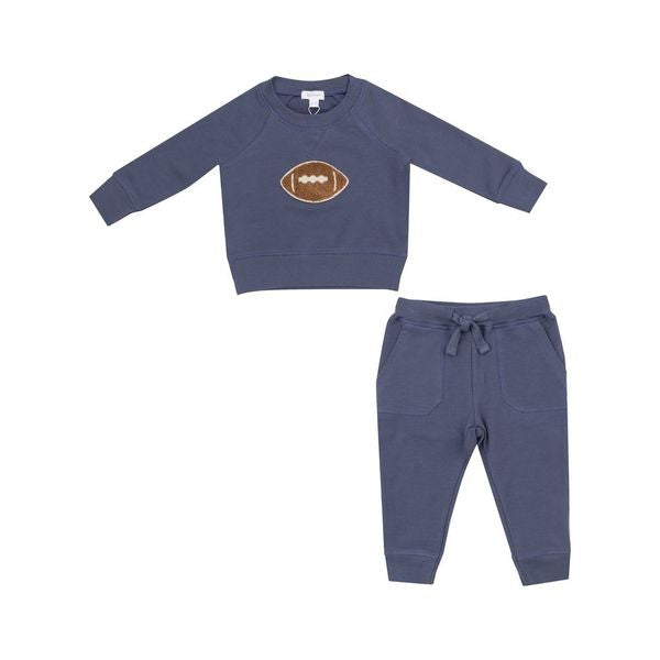 Footballs French Terry Raglan Sweatshirt and Jogger Set