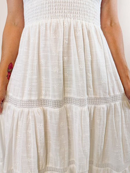 Behati Eyelet Midi Dress