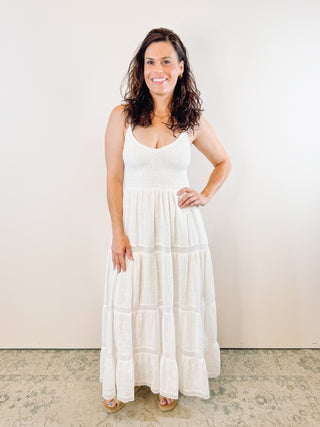 Behati Eyelet Midi Dress