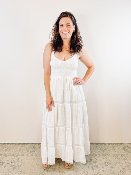 Behati Eyelet Midi Dress