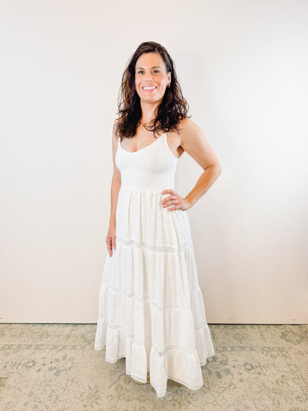 Behati Eyelet Midi Dress