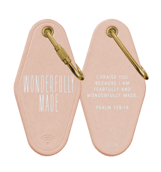 Wonderfully Made Bible Verse Keychain