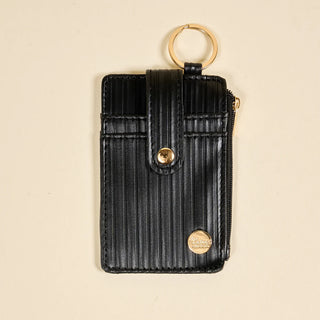 Ripple Ridge Keychain Wallet - Black