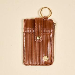 Ripple Ridge Keychain Wallet - Cognac