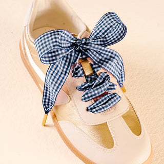 Shoelaces - Gingham Navy