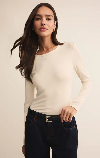 Miranda Second Skin Crew Top - Cloud