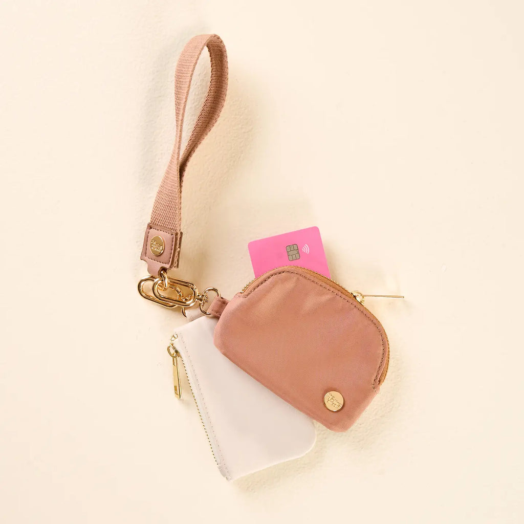 Dynamic Duo Pouch Wristlet-Beige