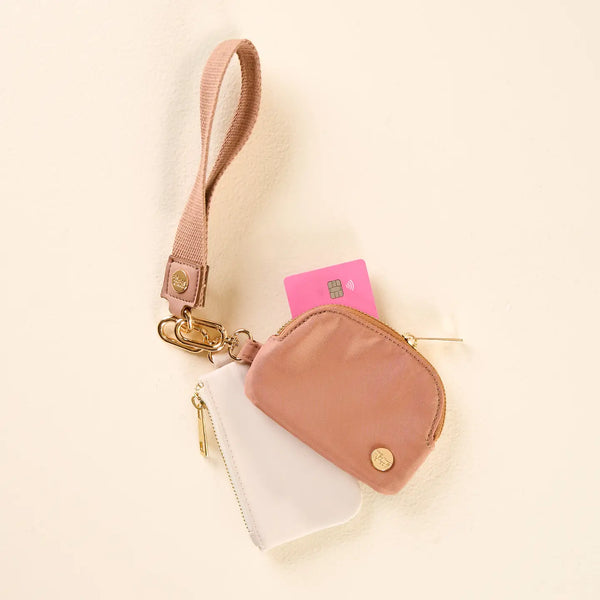 Dynamic Duo Pouch Wristlet-Beige