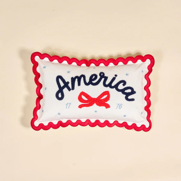 America Scalloped Rectangle Throw Pillow