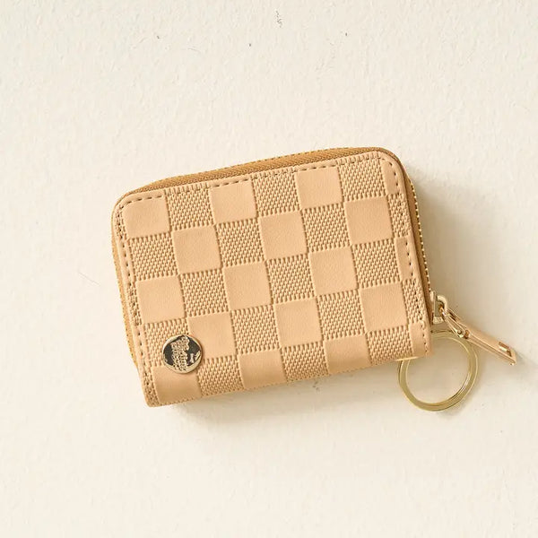 Zip Around Wallet-Tan Check