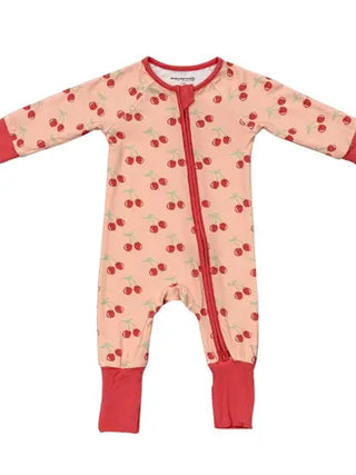 Cherries Long Sleeve Zip Romper