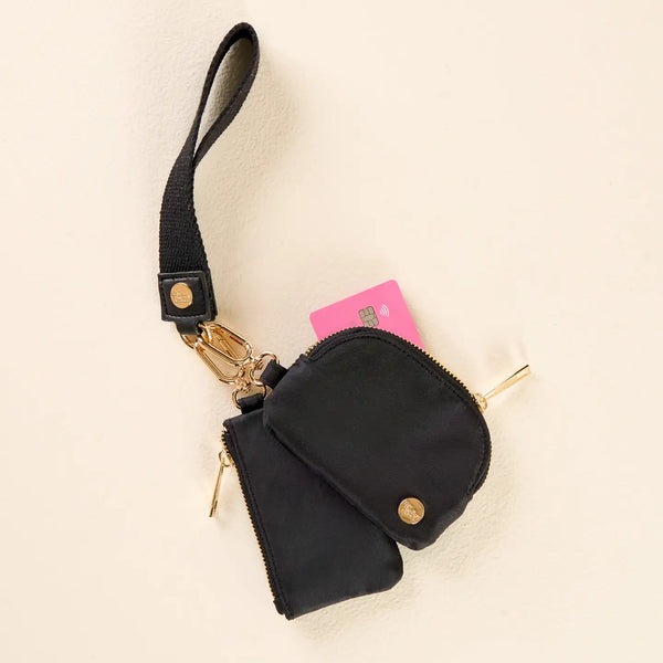 Dynamic Duo Pouch Wristlet-Black