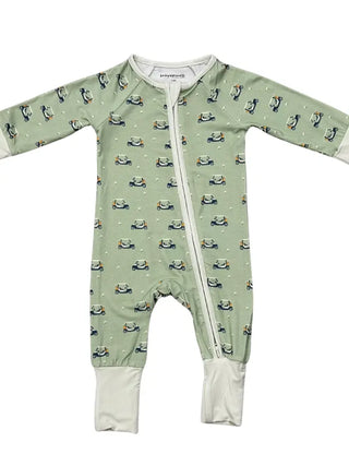 Golf Cart Long Sleeve Zip Romper