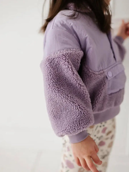 Sherpa Pullover in Lavender Fog