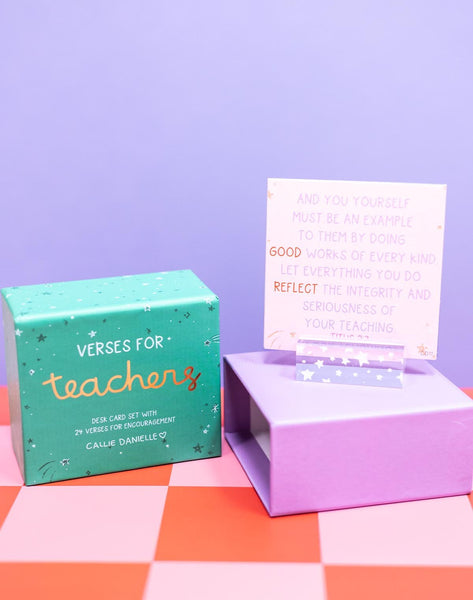 Verses of Inspiration for Teachers Desk Card Set