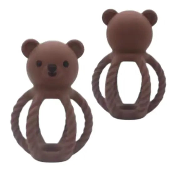 Silicone Teddy Rattle Teether (Assorted Colors)
