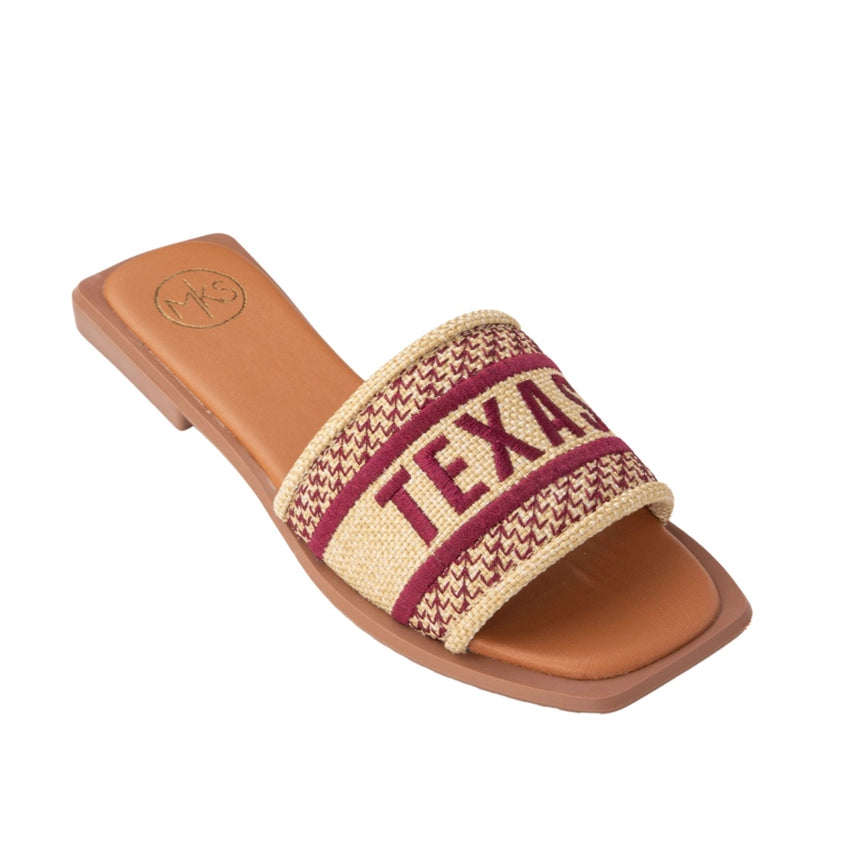 Bobbie Game Day Texas Maroon Sandal-Burgundy