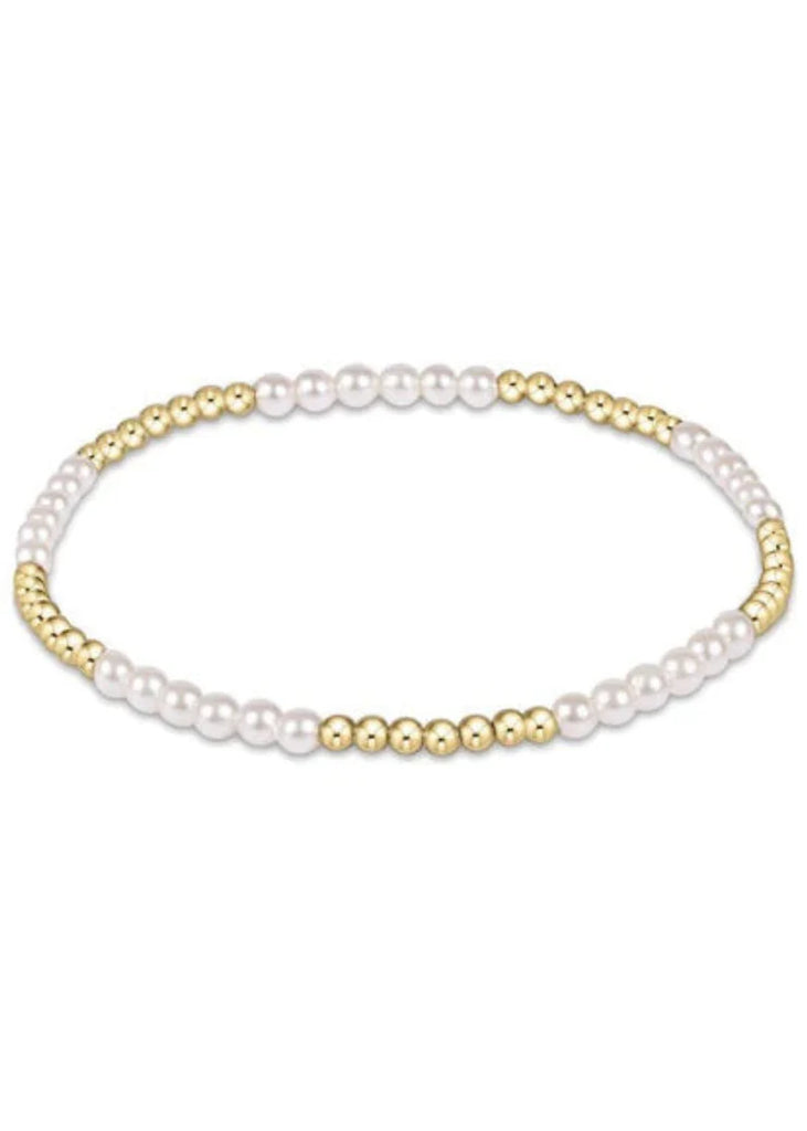Classic Blissful Pattern 2.5mm Bead Bracelet- 3mm pearl