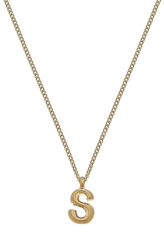 Coco Initial Necklace in Worn Gold