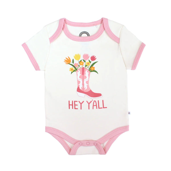 Hey Y'all Western Cotton Ringer Onesie
