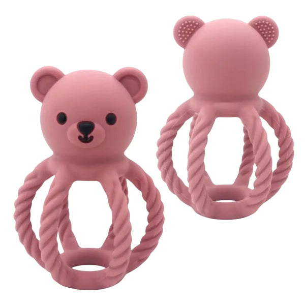Silicone Teddy Rattle Teether (Assorted Colors)