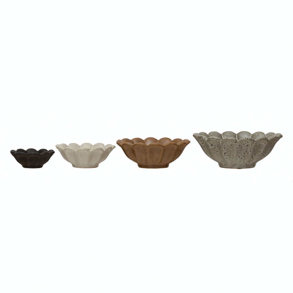 Stoneware Flower Bowls