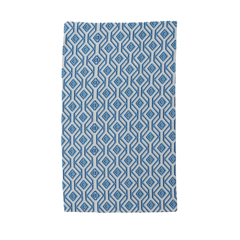 Printed Recycled Microfibre Tea Towel w/ Geometric Diamond Pattern