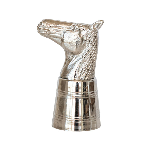 2 oz. Cast Aluminum & Stainless Steel Horse Head Jigger in Box