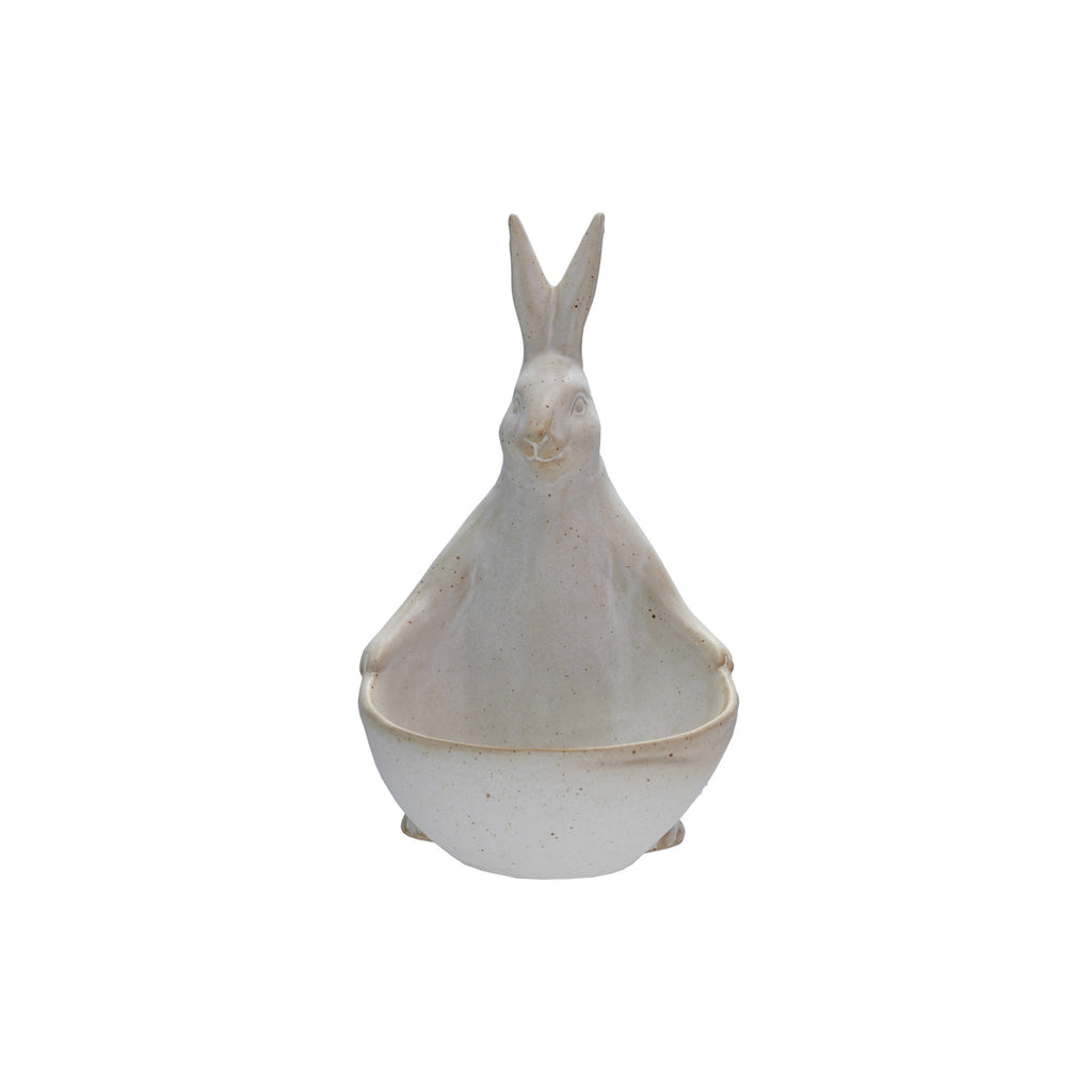 Stoneware Rabbit with Bowl/Planter (Each One Will Vary)